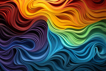 Obraz premium LGBTQ Pride Rainbow Background. LGBTQIA+ Gay Pride Rainbow Flag Background. Stripes Pattern with Progress Illustration.