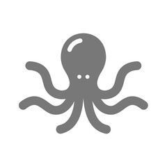 Octopus vector icon. Simple sea life and food symbol.