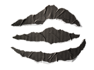 Ripped black paper in animal claw shape