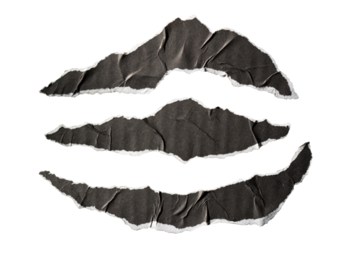 Ripped black paper in animal claw shape