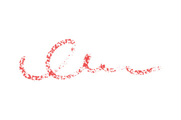 crayon emphasis underline. Hand drawn red charcoal symbol for diagrams. Doodle simple sketch icon. Vector illustration isolated on white