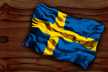 Fototapeta na wymiar National Flag of Sweden. Background with flag of Sweden.