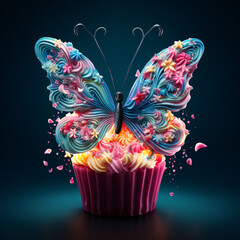 Beautiful Butterfly Cupcak