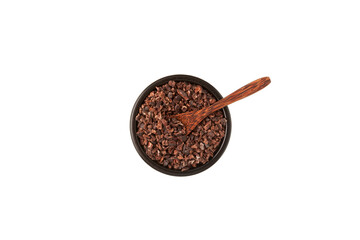 Cocoa nibs. Crunchy pieces of peeled, crushed and lightly roasted cocoa beans with pleasant chocolate bitterness. Cacao Nibs are packed with mood- and energy-boosting nutrients
