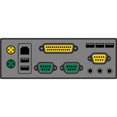 Rear Computer Panel Illustration