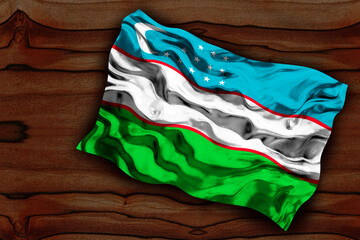 National flag of Uzbekistan. Background  with flag of Uzbekistan