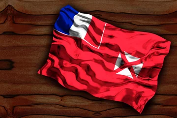 Fotobehang National flag of Wallis and futuna.  Background  with flag of  Wallis and futuna. © Stanislau Vyrvich