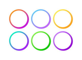 Circle mockups. Flat, color, gradient circles for photo mockups, social media, templates for stories on social networks. Vector icons