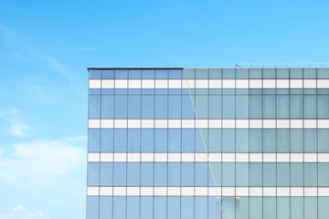 Fototapeta premium Closeup view of building with window glass