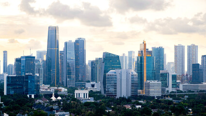Fototapeta premium Panoramic Jakarta skyline