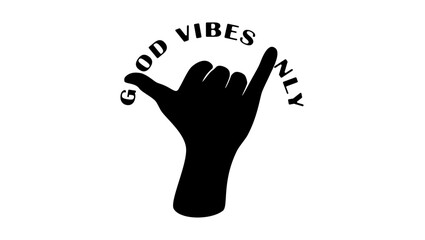 Good Vibes Only, Hand, lettering with hand and text
