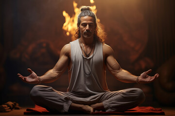 A yoga instructor guiding a session that combines traditional poses with innovative movements,...