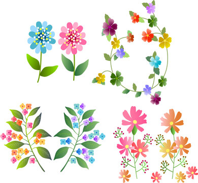 다채로운 꽃 이미지 식물 일러스트