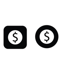 dollar button icon, vector best flat icon.