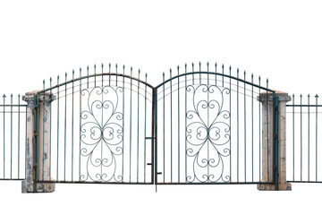 Closeup view of the iron fence