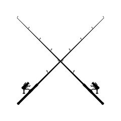 Fishing rod icon vector. Fishing illustration sign. Fish symbol or logo. - obrazy, fototapety, plakaty