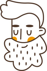 Man With Beard Outline Sticker