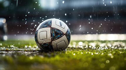 Water droplets on football