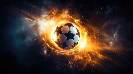 Football in pulsating light
