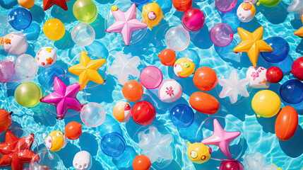Vibrant inflatable pool toys crystal-clear water