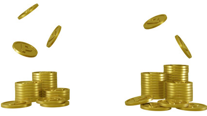 積み上げられたポイントコインと貯金のイメージ