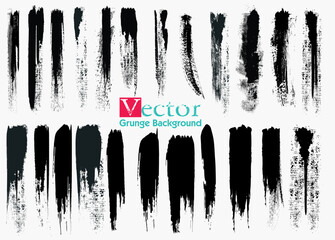 Vector set of different grunge brush strokes. Set of grunge brushes. set Watercolor brushes, Set of vector paint brush stroke, ink splatter and artistic design elements.  Ink brushes. Abstract shape. 