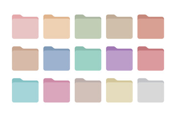 a set of pastel color flat design organizer folders