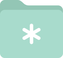 Obraz premium mint pastel green color flat design organizer folder icon with geometric shape hexagon, transparent png