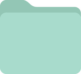 mint green color flat design organizer folder icon, transparent png