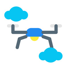 ドローン、空、雲を表すカラースタイルのアイコン