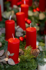 an advent arrangement for christmas with candles