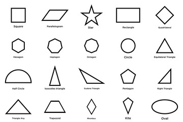 icon collection Geometric shapes set vector