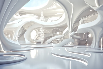 A realistic futuristic interior architecture designs