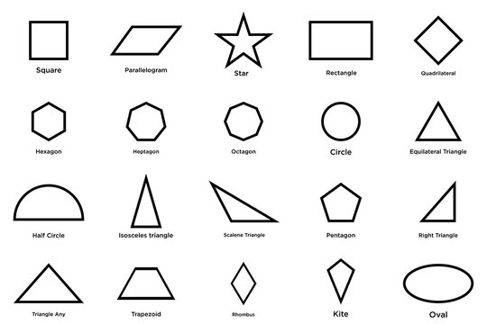 icon collection Geometric shapes set vector