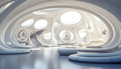 A realistic futuristic interior architecture designs