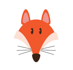 fox face cartoon character vector illustration