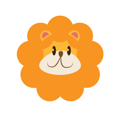 lion face cartoon character vector illustration