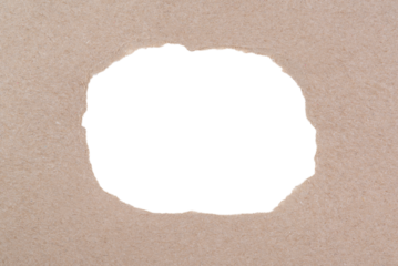 Torn gift paper isolated on transparent background, copy space.