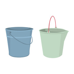 Buckets set. Flat vector illustration
