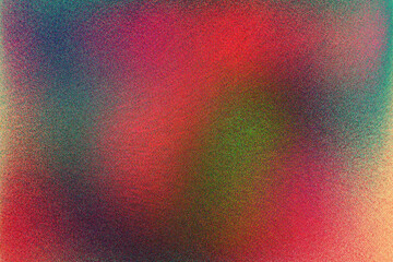 Color gradient blur background, red orange purple yellow vibrant abstract on black, noise texture effect.