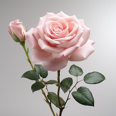  pink rose isolated on white background . AI Generative