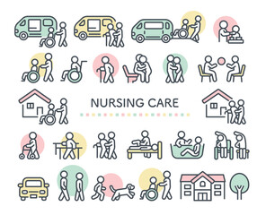 介護関連のアイコンイラスト