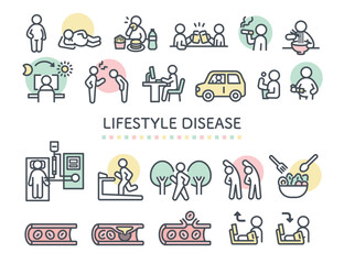 生活習慣病関連のアイコンイラスト