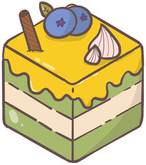 illustration of a blueberry cake