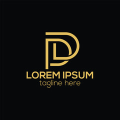 Fototapeta premium Modern initial PD letter logo design concept isolated vector template illustration for business