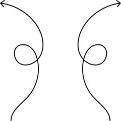 Black hand drawn arrows on white background. Curve arrow icon. Arrow, cursor icon. Collection of vector pointers. Back, Forward, Next, Previous sign