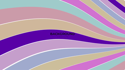 Pastel multicolored background with abstract wavy line. Vector illustration.