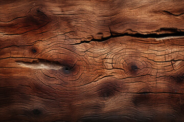 Texture of dark old wood plank closeup