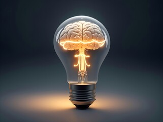 the human brain combined with an electric light bulb