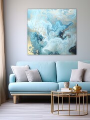Flowing Colors: Acrylic Wall Art with Liquid Patterns Emulating the Fluidity of Water and Clouds